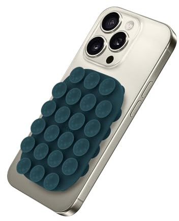 Celly, Ventosa Rettangolare Per Telefono Con 22 Ventose in Silicone, Supporto Portacellulare Versatile, Colore Blu, 9 x 6 cm