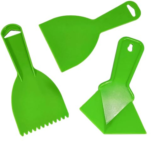 Set di 3 spatole dentellate per stucco e spatola dentata, set di strumenti per edilizia fai da te e miglioramento della casa