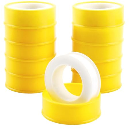 JinRuiCPeng 10 Stück Teflonband DVGW für Gas und Wasser, PTFE Gewindedichtband 12 mm x 12 m, Temperaturbeständig von -60 °C bis +240 °C, für Sanitär, Heizungs und Rohrinstallationen