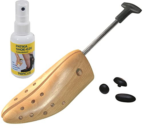 DELFA Schuhdehner Gr. 40-42 Damen, Schuhweiter, Schuhstrecker aus Buchenholz und Metall Mechanik inklusive Lederdehner Pumpspray Shoe Eze