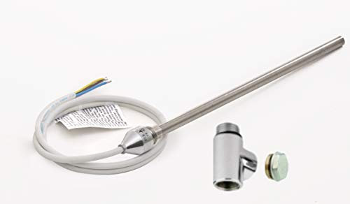 Valdern DUAL FUEL TOWEL RAIL ELECTRIC HEATING ELEMENT KIT (150W / 250W / 300W / 400W / 600W) FOR BATHROOM TOWEL RAILS AND RADIATORS WARMERS/CHROME CAP WITH T PIECE AND BLANKING PLUG (400 Watt)