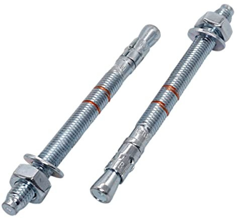 Paquete de 2 anclajes de cuña M10 x 150 mm, tacos de metal, fijación de mampostería, anclaje de expansión de hormigón (2, M10 x 150 mm)