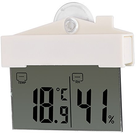 Thermomètre De Fenêtre Extérieur à Affichage Numérique LCD, Thermomètre à Ventouse En Forme De Maison, Hydromètre Numérique LCD, Adapté Aux Stations Météorologiques Intérieures Et Extérieures Pouvant