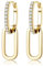 Dochais Convertible Link Earrings for Women,Double Oval Hoop Earrings,Drop Dangle Earring,Statement Earring,Geometric Earring,Paperclip Link Chain Earrings (Gold Plated)