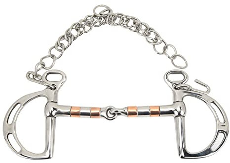 Mors De Filet à Anneau En D En Acier Inoxydable Avec Chaîne à Maillons En Cuivre Bouche De Cheval De 125 Mm Contrôle Doux Et Précis Idéal Pour L'entraînement Et L'équitation du Cheval Équipement De Br
