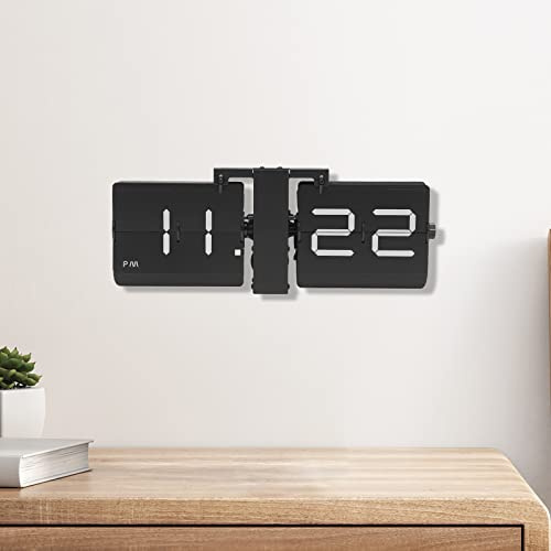 LUOSHALIYA Flipping Out Wall and Tabletop Flip Clock for Living Rooms, Bedrooms, Studies, Offices, Battery Operated Digital Display, Two Types of Installation