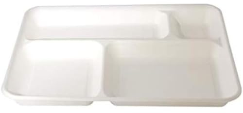 Generico Piatti usa e getta VASSOI a 3 4 o 5 scomparti in BAGASSA | VARIE MISURE | PIATTI 3/4/5 PORZIONI MONOUSO biocompostabile 4 SCOMPARTI 5 SCOMPARTI (4 SCOMPARTI 50 PEZZI 37x27 cm)