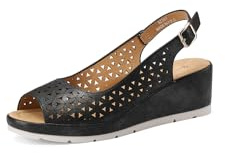 QUEEN HELENA Cuñas Cómodas Casual con Plantilla Ortopédica Mujer BZ397, Bz397 Negro, 40 EU