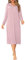 Vlazom Chemise de Nuit Femme Manches Longues Grande Taille Robe de Nuit Col en V avec Boutons，A-Rose Foncé，S