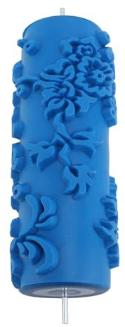 Rodillo de Pintura con Patrón, Herramienta con Cabezal de Goma con Impresión de Textura, Cabezal de Pegamento Suave Azul para Pintura Decorativa, Placas de Textura (104Y)