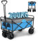 Bollerwagen Faltbar, 200KG Tragbarer Campingwagen, Handwagen Faltbarer mit All Terrain Räder, Festival-Trolley, Seitentasche, Getränkehalter, 100L Gartenwagen, Einkaufswagen, Kinder Strandwagen
