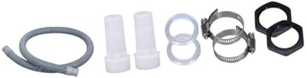 Fonowx Kit di Connettori per Barili di Pioggia con Tubo Flessibile, Che Uniscono Il Kit di Collegamento di Barili di Pioggia per Barili d'Acqua Domestici per, Grigio con Fascetta Stringitubo
