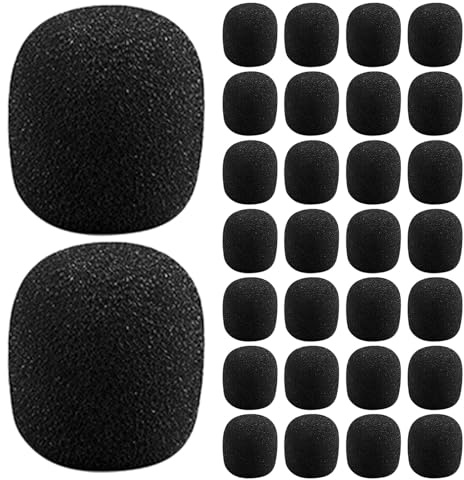 SUPVOX Copertura Antivento per Microfono Mini in Spugna Nera, 200 Pezzi, Facile da Installare e Riutilizzabile per Microfoni a Clip e Cuffie, per Eventi All'aperto e Riunioni