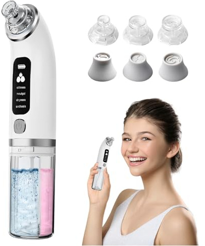 Aspirateur Point Noir Visage – Extracteur Point Noir & Point Noir Extracteur pour Nettoyage en Profondeur, Appareil avec 6 Embouts pour Tous Types de Peau