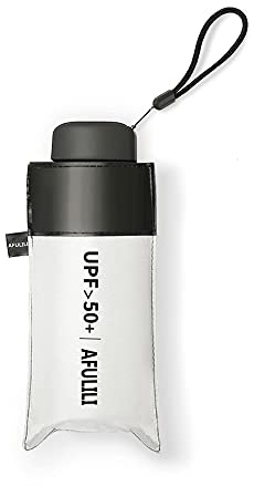 AFULILI Kleiner kompakter Reise-Regenschirm, UV-Schutz, Mini-Regenschirm, perfekt für Reisen, leichter tragbarer Sonnenschirm, Outdoor-Sonnen- und Regenschirme, Weiss/opulenter Garten