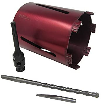 127mm 5 Dry Diamond Drilling Core Drill Bit with Turbo Segments come complete with SDS PLUS shank adaptor, guide drill and drift key