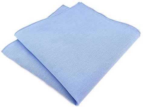 TigerTie - hochwertiges Einstecktuch aus 100% Baumwolle in hellblau Unicolor einfarbig - Einstecktuch 26 cm x 26 cm