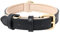 HEELE Soft Leather Dog Collar Medium Dogs Breathable Padded with D Ring, Adjustable Classic Dog Pet Collar, Black, M