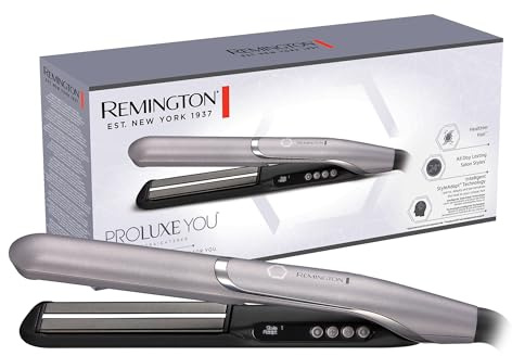 Remington Plancha de pelo [cerámica y diamante, Intelligent StyleAdapt™ ajusta el calor al cabello] PROluxe You (150 a 230 °C, calentamiento rápido, pantalla digital, cabello liso y brillante) S9880