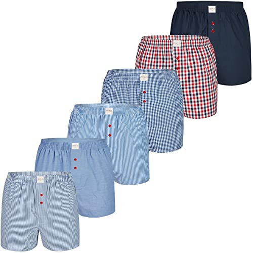 Herren Boxer Multipack Classic Checks Baumwolle Boxershorts gewebt Web Webboxer Unterhosen Phil & Co. - Mix11 - L