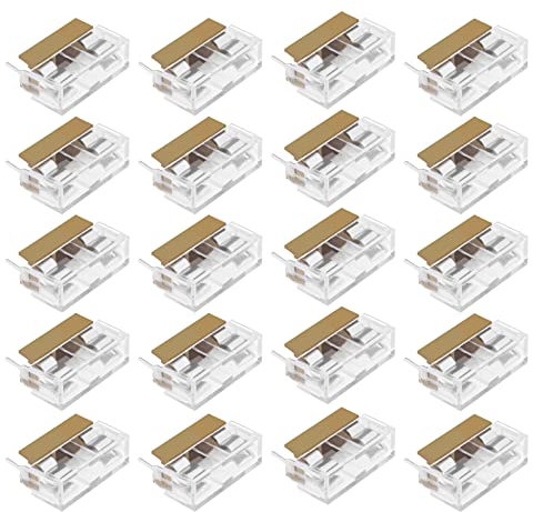 ECSiNG 20 Pezzi Portafusibili PCB Con 20 Pezzi Coperchio Trasparente Terminali Doppi 250V 6A 5x20mm Fusibile PCB Supporto Per Montaggio A Pannello Custodia Passo Pin 23,5mm