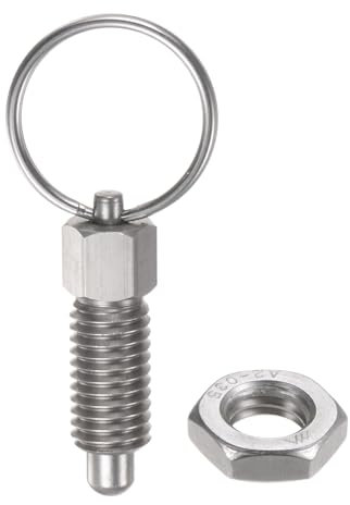 QUARKZMAN Goupille à Ressort avec Anneau de Traction, Filetage 3/8˝-16 Longueur Du Filetage 0,79, Tête Ronde en Acier Inoxydable Index Rétractable Non Verrouillable Équipement Industriel