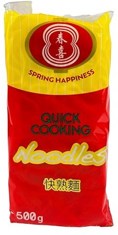 Spring Happiness - 1x Premium schnellkochende Quick Cooking Noodles 500 g - Traditionell asiatische Nudeln perfekt für Wok & Mie-Gerichte - Schnellkochnudeln ideal als Bratnudeln (Noodle ohne Ei)