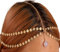 Uoocg Kopfkette Gold Pailletten Quasten mit Kreisförmig Strass Anhänger Damen Stirnband Braut Kopfschmuck