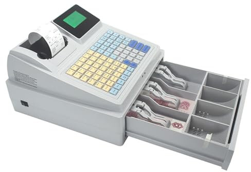 Elektronische Registrierkasse, digitale LED Registrierkasse für kleine Unternehmen, 81 Tasten Registrierkasse, digitale LED Handelskasse mit Schublade für kleine Unternehmen/Einzelhandel/Restaurants