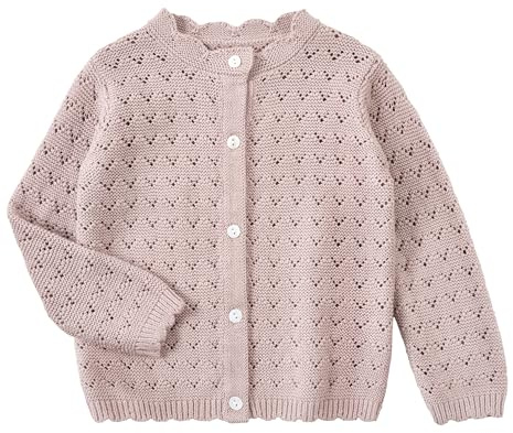 Miipat Bebé Niña Cardigans de Punto Ropa de Manga Larga para Niños Pequeños Botón Color Sólido Abrigo de Tejer de Suéter Casual para Infante Niña(Grisrosa 80 18-24 Meses)
