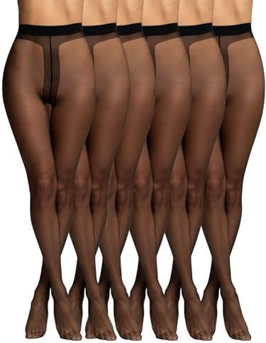 POMPEA 6 Paia Collant Donna 8 Denari, Calze Velate Opache con Cuciture Piatte, Compressione Leggera