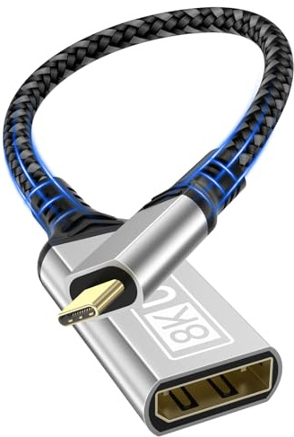 layajia Adaptador USB C a DisplayPort 1.4, Adaptador Type-C a DisplayPort 8K@60Hz 4K@240Hz Unidireccional Thunderbolt 5/4 a Cable USB C a DP Compatible con iPhone 16, MacBook Pro/Air, iPad, Mac Mini