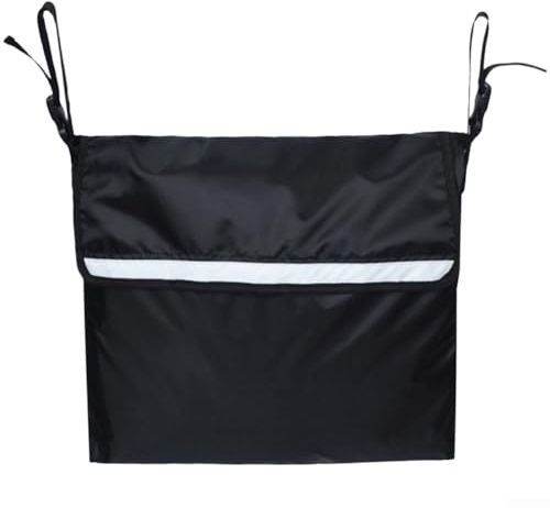 Rullstolsväska med stor kapacitet, vattentät 420D Oxford tygväska med reflekterande ränder, snabbkrokspännen för skoter(svart)