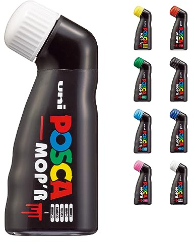 Posca - Uni Mitsubishi Pencil - Marker MOP'R - Round Tip XXL 3-19mm - Ergonomic Shape Half Ride Body - Water-Based Marker - For Any Surface - (White)