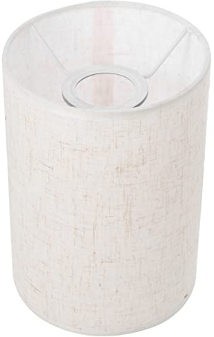 Milisten Deckenleuchte Lampenschirm Trommel Zylinder Lampenschirm Natur Leinen Clip On Light Cover Ersatz für Tischlampe Stehlampe Beige Schwarz Kronleuchter