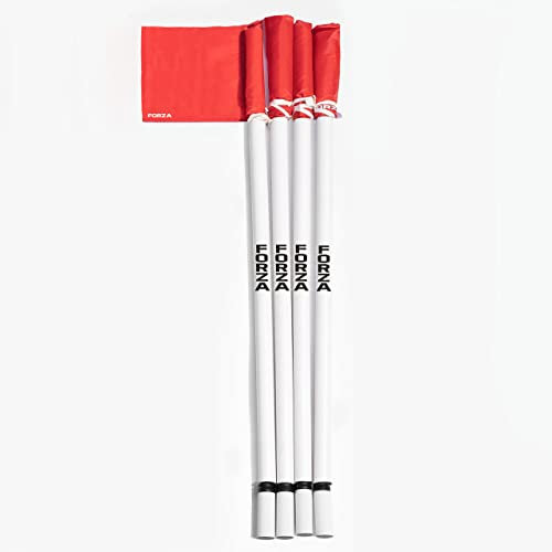 FORZA Pro Corner Flags & Poles [UEFA SPEC] │ Set of 4 │ Football Equipment