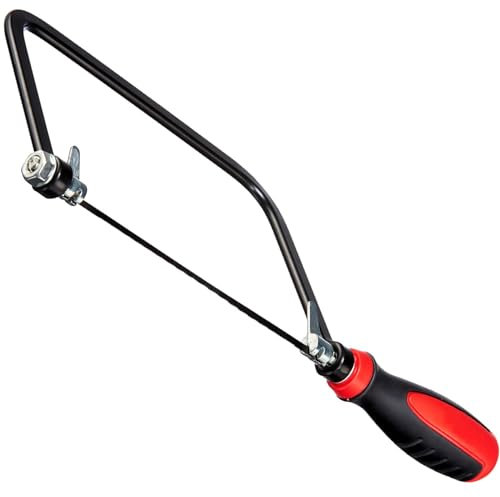 12cm Professional Deep Steel Frame Coping Saw | Ergonomic Soft Grip Handle | Carpenter | Blade | Wood Work | Fret | DIY | Woodworking | Garage | Daily Use | Hand Tools UK Free P&P