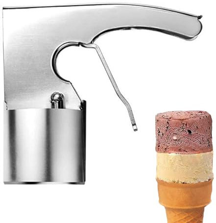 Reicyfang Old Time Ice Cream Scooper, Easy Release Trigger Ice Cream Sandwich Scoop for Big Volumes, Cylindrical Ice Cream Scooper, Big Volume Scoop, Old Fashion Style Scoops Nostalgic Scoops