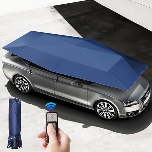 Naturalpowev Tenda per Auto Universale, Posto Auto Coperto Mobile, Tenda per Auto Automatica, ombrellone per tettuccio per Auto per Tenda da Esterno, Adatto alla Maggior Parte dei Tipi di Auto,4.2m