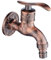 YANGC Grifo de pared tallado for botella, grifo Retro de aleación de Zinc, grifo decorativo for jardín al aire libre, grifo for fregona y lavadora(Red bronze)