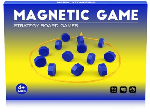Bameca Magnetic Chess Game with Full-Size Stones, Magnet Game with String, for Family & Party & Travel & Camping, Puzzle Strategy Games, 2 Player Games for Kids & Adults