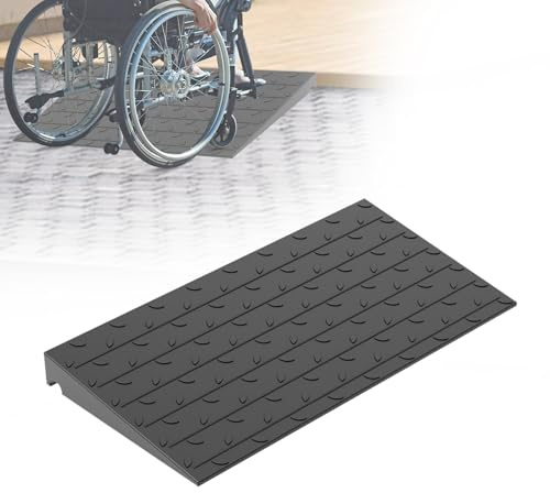 AMBUND 3 Rise Rubber Threshold Ramp for Doorways, 36 Wide Wheelchair Ramp 5500 Lbs Capacity, Entry Curb Ramp with Non-Slip Surface, for Wheelchairs, Scooter, Power Chairs, Driveways