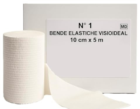 Umbra Medical Italy Visioideal Benda Elastica di Supporto – Latex Free – Bianca, Morbida e Conformabile – 5m o 7m – Per Garze, Bendaggi, Fisioterapia e Ossido di Zinco – Vari Formati (12cm x 5m)