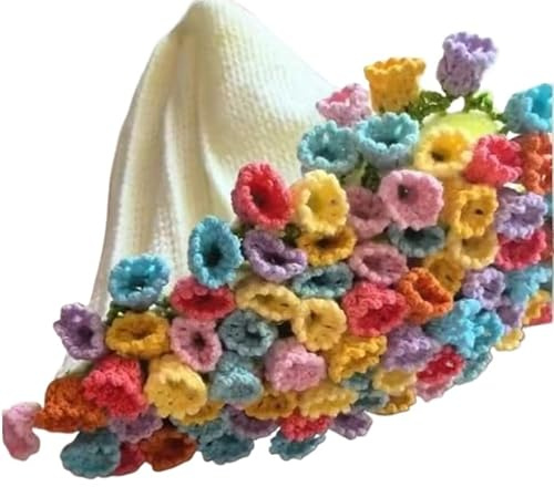 KFXYSM Coperta a Maglia Bouquet Pieghevoli Coperta All'uncinetto Con Mughetto A Sette Colori, Fai Da Te, Regalo Creativo, 60-90 Cm(80cm)