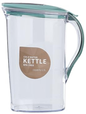 Fridge Water Dispenser - 1.5l Compact Door Carafe, Lid Structure Transparent Cooling Jug Sturdy Drink Pitcher | Slim Door Hydration Container for Juice Lemonade Beverage Storage Home Refreshment