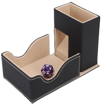 Cocoarm Torre de Dados Plegable, Torre de Rodamiento Magnética en Piel PU con Forro de Terciopelo para Juegos de Mesa D&D RPG (Oro Negro)