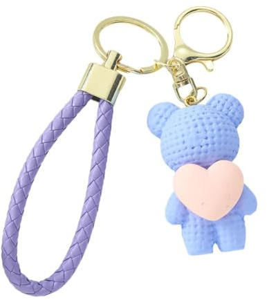 Bear Key Rings, Bear Keychain 3D Ornament Pendant Keychain Mini | Söt tecknad film Väska Tillbehör för Damer Kvinnor Skolväska Ryggsäck Handväska Väska Charmhänge