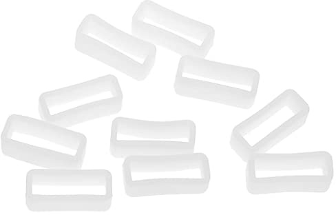 Bonarty 10pcs Blanc Montre Bracelet en Silicone Garde Titulaire Retenue Anneau De Boucle De Retenue Cerceau - 20mm
