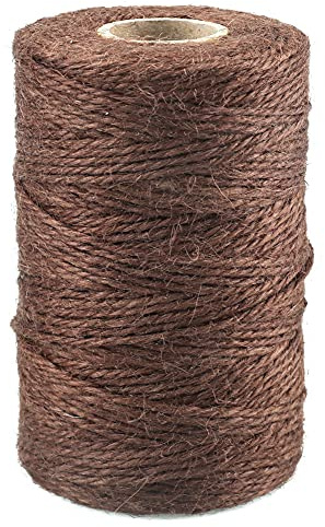 JijAcraft Jute String 328 Feet, 2mm Colored Natural Hemp Twine for Gift Wrapping, 3-Ply Brown for Climbing Plant, Garden Craft, DIY Christmas Handmade Arts, Gift Decoration
