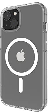 Belkin funda para iPhone 13 compatible con MagSafe con revestimiento antimicrobiano, materiales resistentes a la luz UV, imanes integrados y borde realzado para proteger la cámara- Transparente